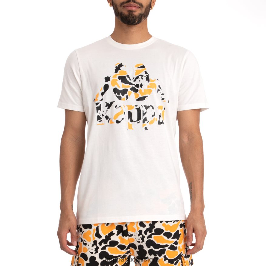 Kappa miehet aito phullo t-paita valkoinen musta savu Z088BN177